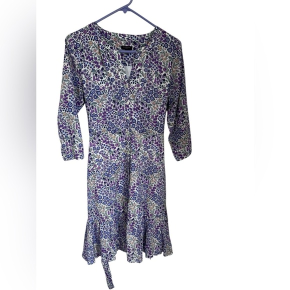 Talbots Dresses & Skirts - Talbots Floral Long Sleeve Dress - Purple and Green